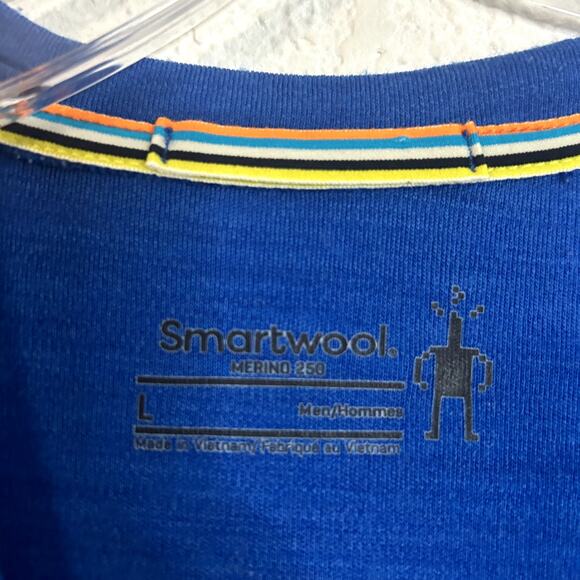 Smartwool Mens Classic Merino 250 Base Layer Long Sleeve SIze Large Blue - Picture 3 of 4